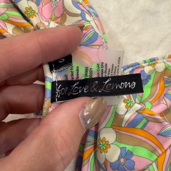 New! SET For Love & Lemons Devon Triangle High Waisted Bikini Set 31089 - Picture 12 of 14